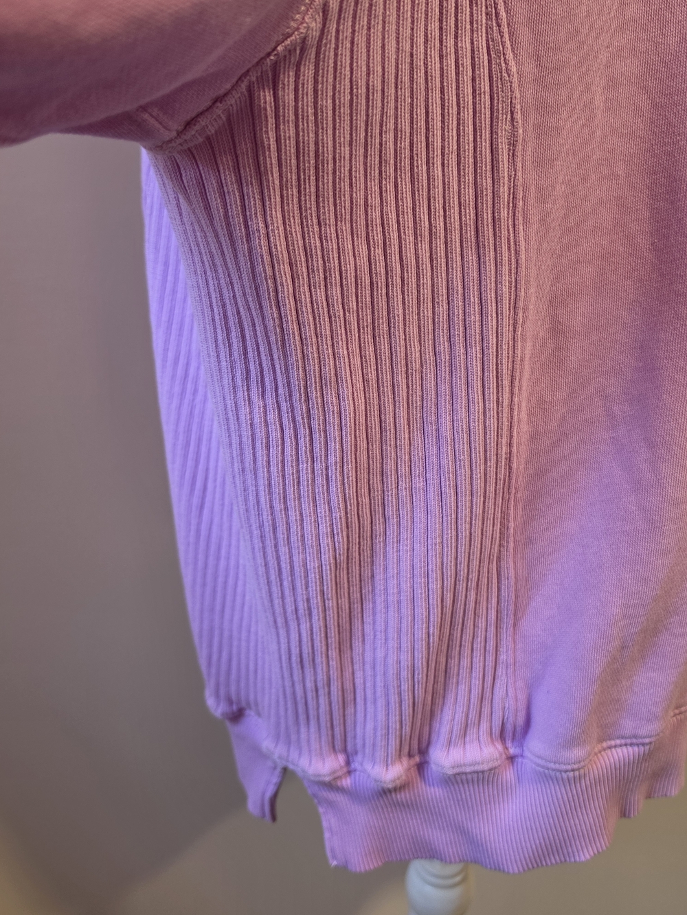 aerie Oversized Ribbed Arm Slits Lilac Crewneck Sweatshirt Women's Size Large - Picture 5 of 13